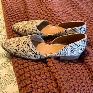 Madewell leather upper fur leopard slip on mule 8.5